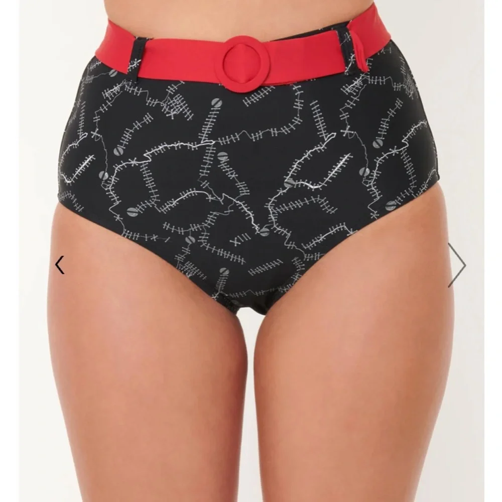 Unique Vintage‎ NWT Halter Bikini Top and Belted Swim Bottom SET